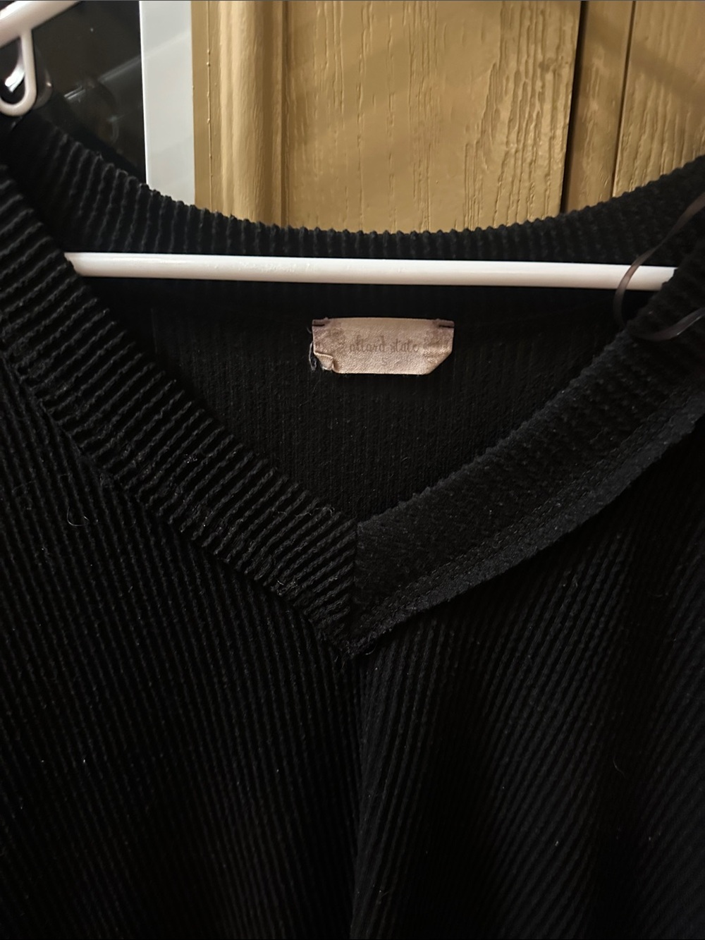 Altar'd State Black Ribbed V-Neck Sweater - Picture 2 of 3